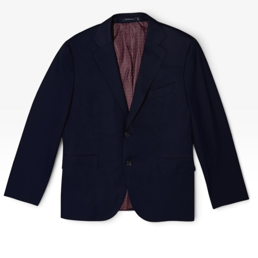 Suitsupply La Spalla Blazer Mens 44 Short Wool Pinstripe Black